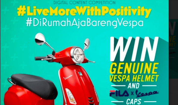 Piaggio Indonesia Ajak Live More with Positivity Selama #DiRumahAja
