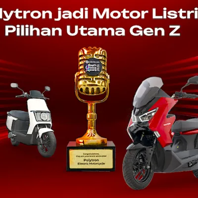 Gen-Z Mulai Beralih ke Motor Listrik, Polytron Raih Penghargaan Merek Motor Listrik Favorit Gen Z di tahun 2026
