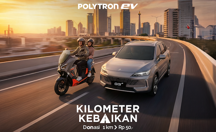 Polytron luncurkan #KilometerKebaikan 2026. Setiap 1 km perjalanan motor listrik dikonversi Rp50 jadi donasi untuk PAUD di NTT. Target tembus Rp200 juta.