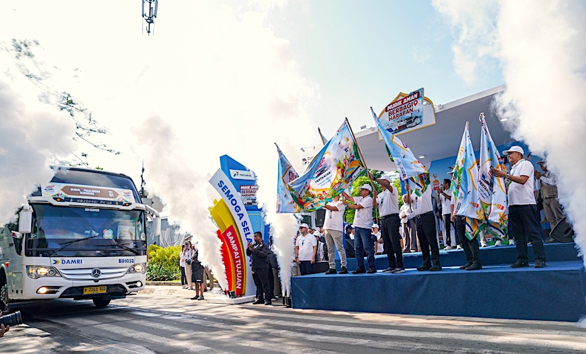 Pertamina Patra Niaga Berangkatkan Mitra Ojol Mudik Gratis Bareng MyPertamina